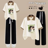 Спортивный костюм, весенняя летняя одежда, модный комплект для школьников, для средней школы, короткий рукав