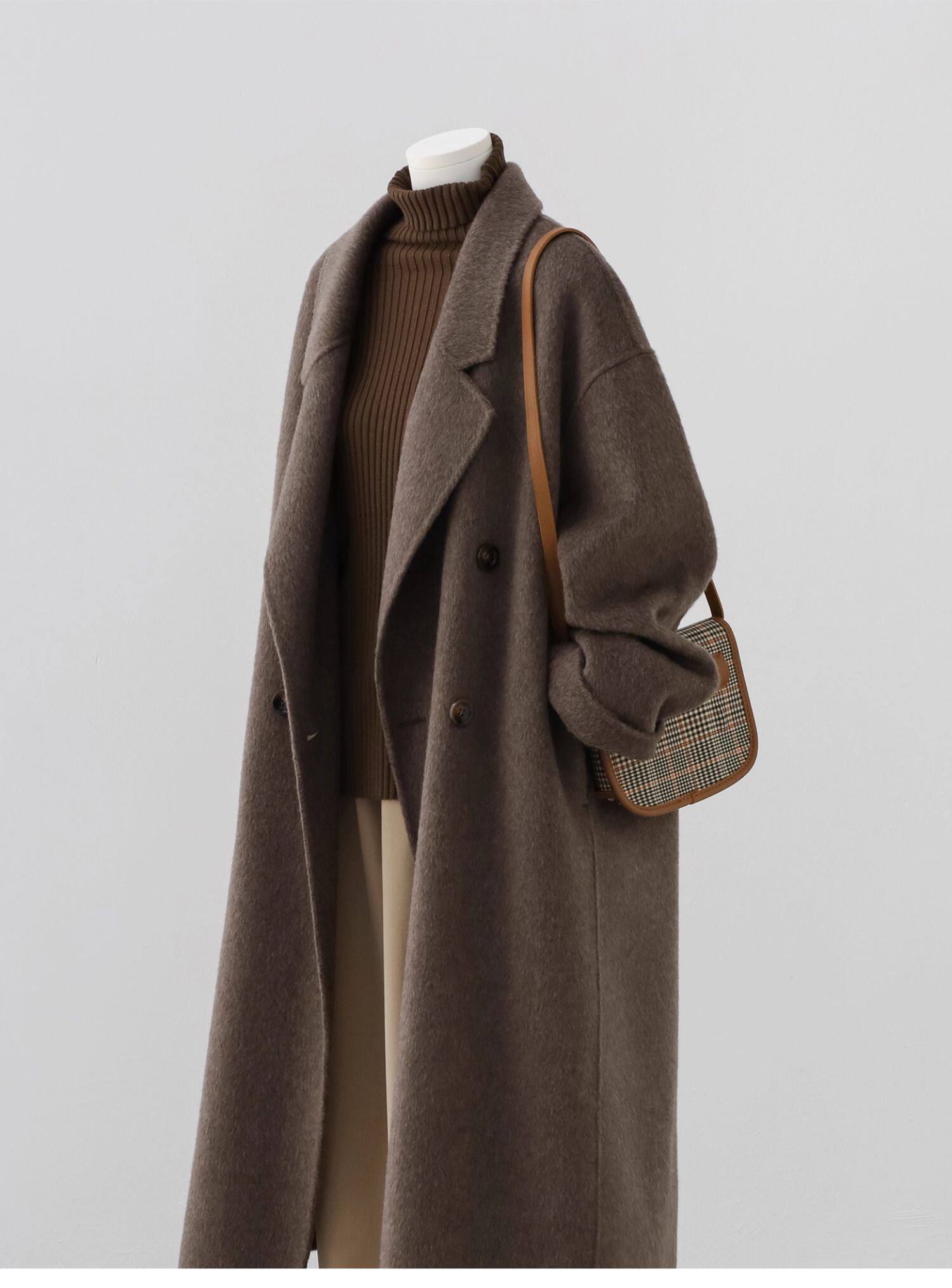 Double-sided 100% Wool Coat Women Winter, Loose High-end, Woolen
