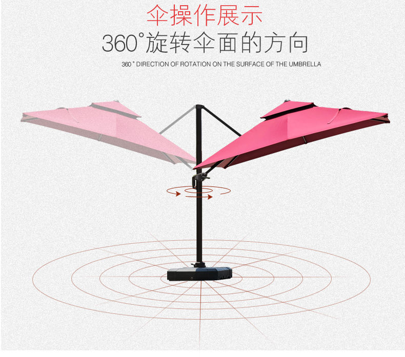 Ngoài trời Ô Roman Umbrella Mở Đứng Mặt Trời Lớn Umbrella Đồ Gỗ Ngoài Trời Sân Umbrella 3 Meter Bãi Biển Ô