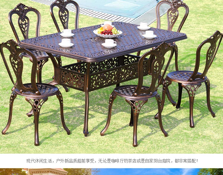 Bàn ghế bằng đá đúc nhôm Bàn ghế ngoài trời Vườn ngoài trời Ban công Sân vườn Bàn ghế Ghế sắt Bàn ăn kết hợp Giải trí ghế ban công ngoài trời