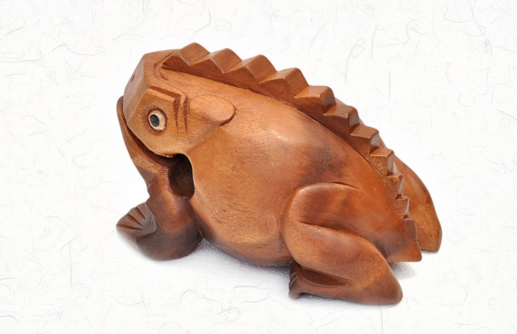 泰国木质青蛙摆件饰旅游纪念手工艺礼品木雕蟾蜍创意发声儿童玩具