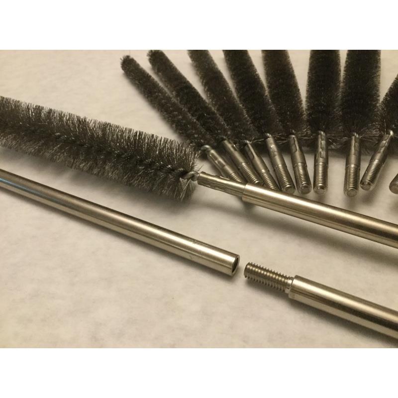 Extended stainless steel wire pipe brush inner hole grinding and polishing m6 screw with tooth link rod spot deep hole rust removal