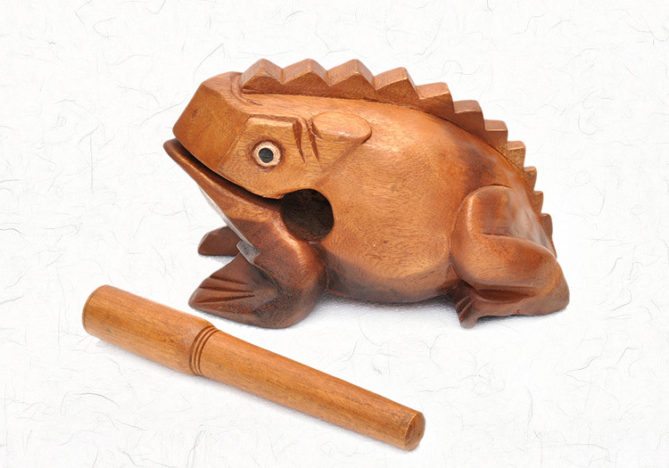 泰国木质青蛙摆件饰旅游纪念手工艺礼品木雕蟾蜍创意发声儿童玩具