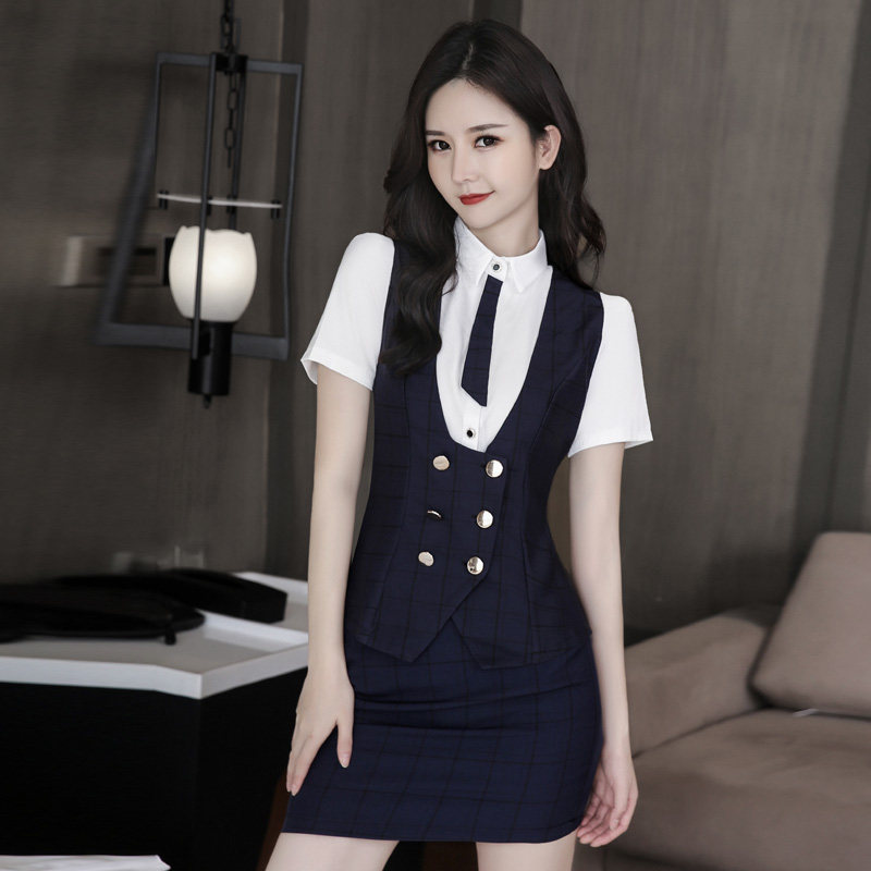 2022 Hotel Front Desk Work Clothes Summer Foot Bath Pedicure Technician'S Clothing Display Slim Women's Bath Technician Workwear