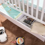 Кроватка из натурального дерева для приставной кровати, универсальная детская колыбель, белая игровая кровать для новорожденных