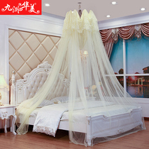 Princess mosquito net household dome hanging account European Court 1 8m bed double encryption thickening new net Red 1 51 2