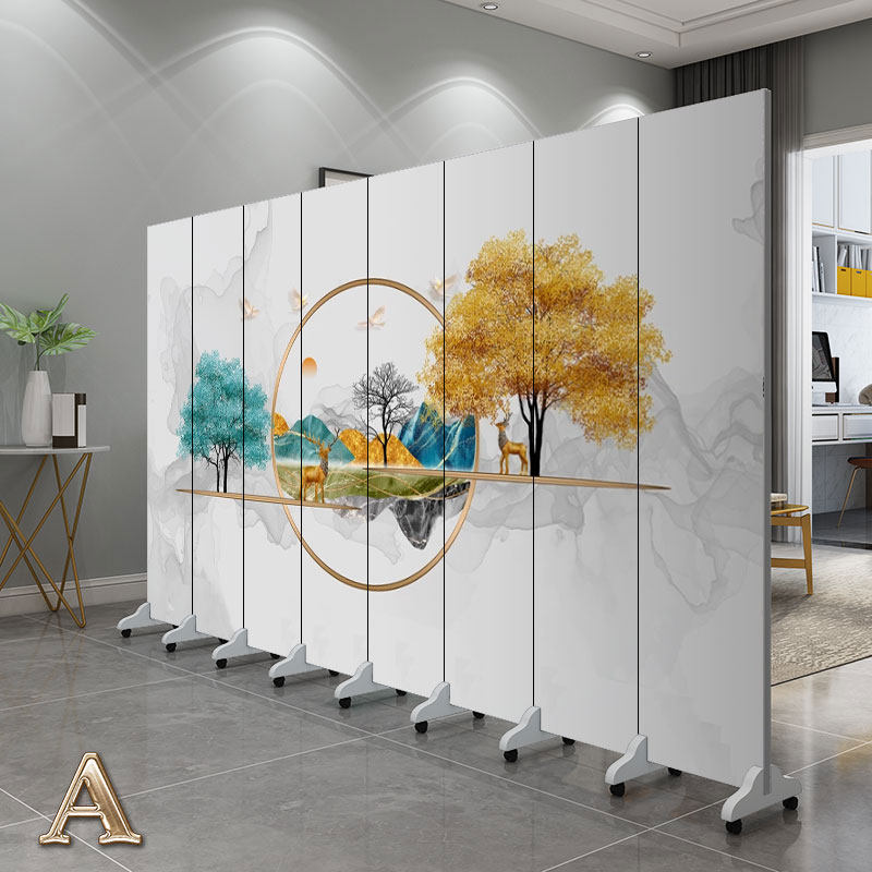 Nordic Solid Wood Screen Partition Living Room Folding Mobile Fashion fashion Xuanguan Book Room Office shelter cloth Decorative Wall