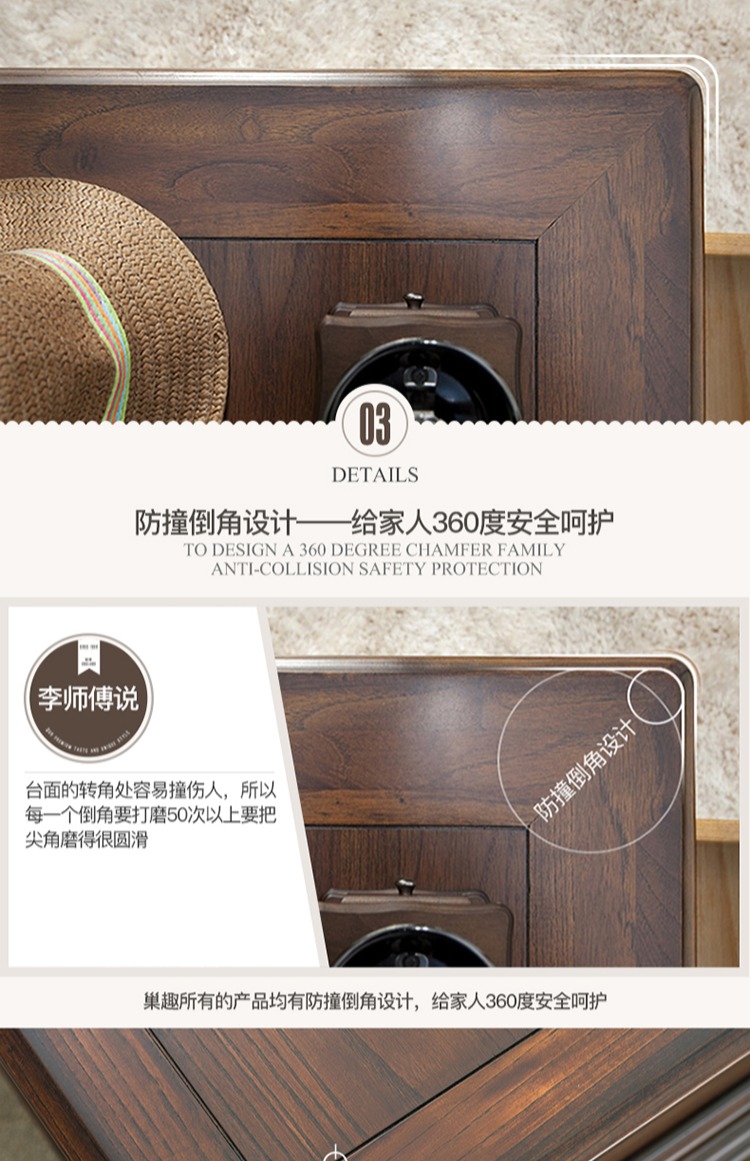 Nest nội thất vui vẻ cổ điển nước Mỹ gỗ rắn bàn cà phê đồ nội thất phòng khách Lưu trữ bàn trà bàn cà phê kết hợp tủ TV - Bàn trà bàn trà gỗ nguyên khối