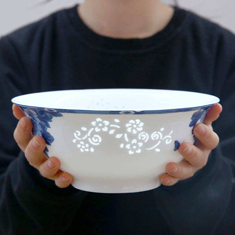 Jade cypress jingdezhen ceramic bowl set home dishes Chinese dishes contracted plate and exquisite white bowls plates