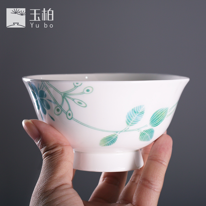 Jade cypress dishes suit ipads porcelain tableware household of Chinese style eat rice noodles bowl of soup bowl ceramic bulk, bowl of sprawl
