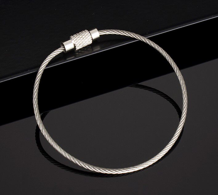 Wire ring Keychain Creative metal keychain Stainless steel wire rope 304 steel and 204