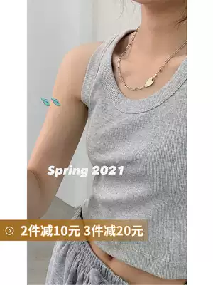 Suan threaded small sling female navel short summer Korean slim slim body wear Net red sports vest