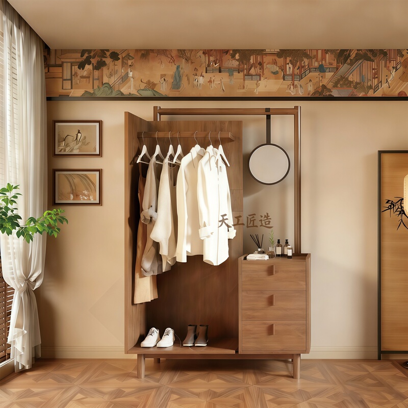 Song's Home Furnishings Clothes Rack for Bedroom, Household Coat Rack, Clothes Hanger, Storage Wardrobe, Hotel and Homestay Furniture