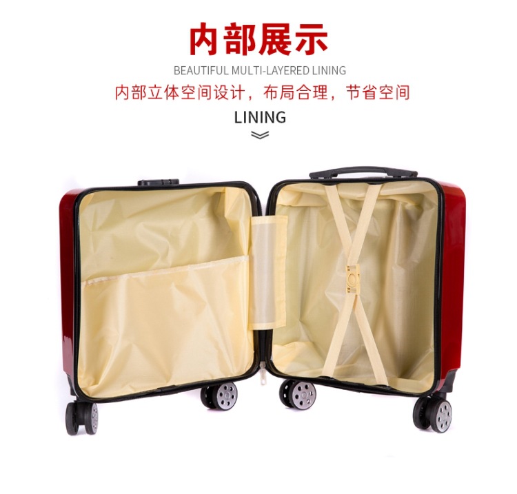 Phiên bản tiếng Hàn của vali hoạt hình cá tính in lưới đỏ cô gái sinh viên xe đẩy du lịch hộp nhỏ tươi trẻ em dễ thương - Va li vali mr vui
