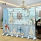 Phân vùng màn hình châu Âu Phong cảnh Địa Trung Hải đơn giản hiên hiện đại khách sạn phòng ngủ phòng khách di chuyển màn hình gấp - Màn hình / Cửa sổ vách ngăn gỗ phòng khách và bếp