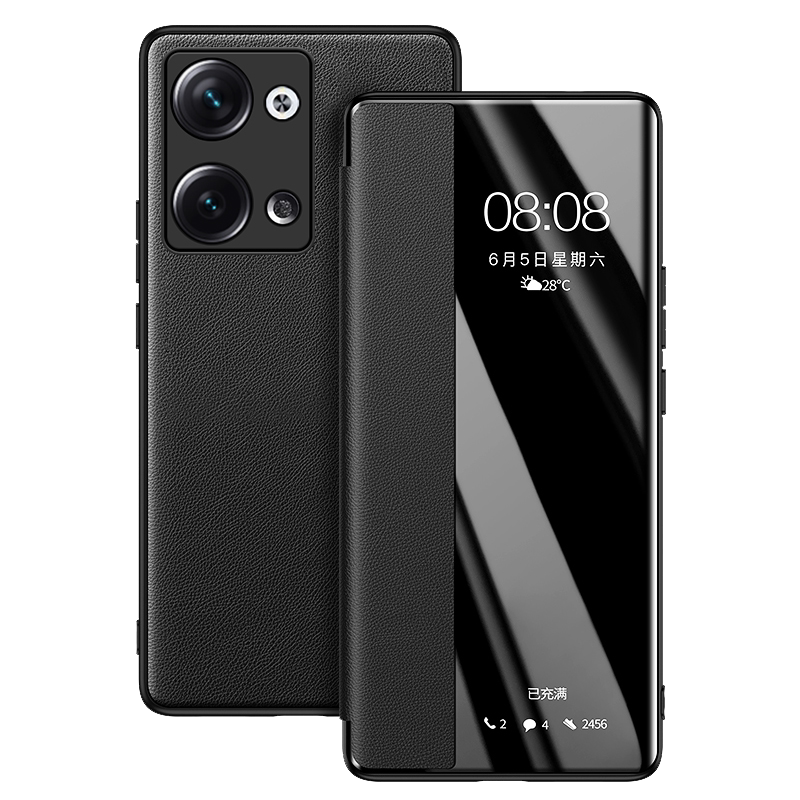 Suitable for opporeno9 series plain leather flip leather cases