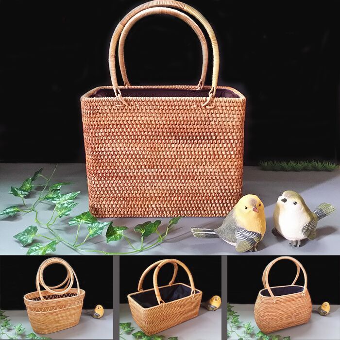 Vietnam rattan rattan portable shopping bag shopping basket storage wicker basket storage box storage tank box