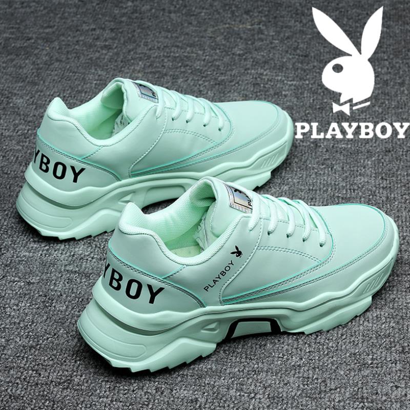 Playboy men's shoes winter plus velvet warm cotton shoes all-match sports leisure fashion leather face heightening dad tide shoes