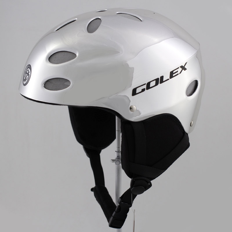 Golex-S17 Mirror Plated Silver Adult Ski Helmet with adjustable soft lug S M L XL