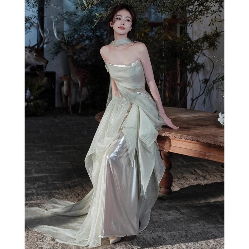 Graduation Evening Dress, Fairy-Like Temperament, Student's Coming-Of-Age Ceremony, Princess Dress, Art Exam Gown, Bride, Annual Meeting Host