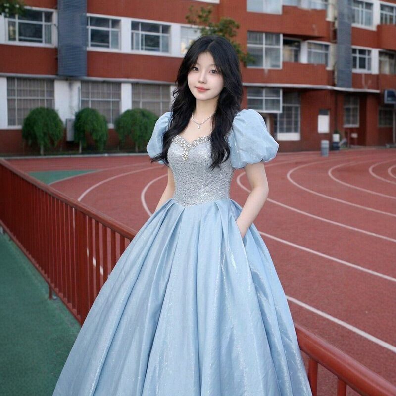 Blue Evening Dress for Women 2026 New Style High-End Luxury Graduation 18-Year-Old Student Birthday Party Princess Dress Coming-Of-Age Ceremony