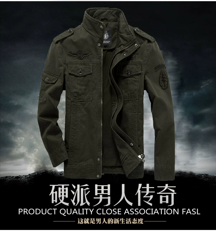 Lực lượng đặc biệt của Mỹ Mùa thu Nam mới Kích thước lớn Cotton lỏng Áo khoác quân đội thường giặt quần áo bảo hộ lao động