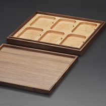 Old Money Zhuang Black Walnuts (Maple Wood) Monolayer Solid Wood Trays (6 pieces of PCCB cloth coin box)