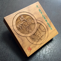 Old Money Zhuang Salty Funyuan Baby Spring one thousand (71mm Round Box) Black Houpeach Single Loaded Solid Wood Box