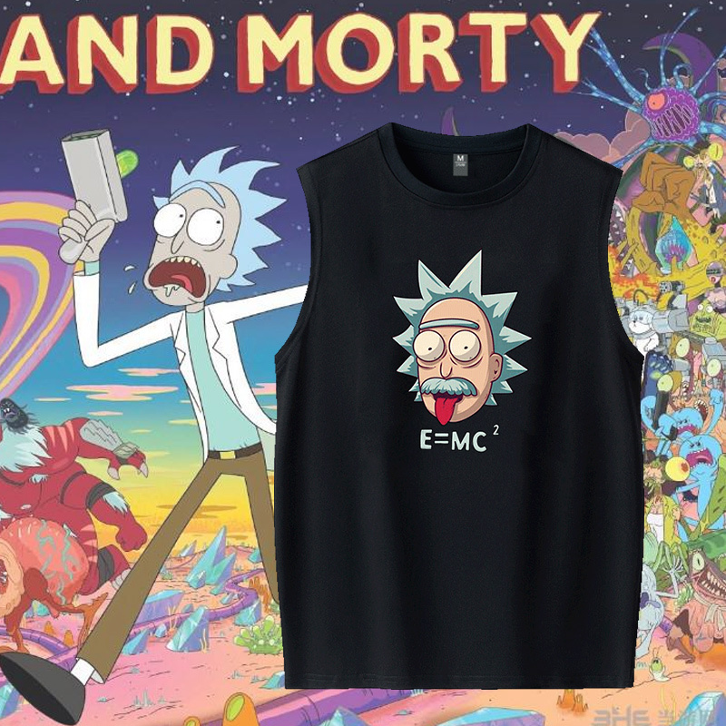 Pure Cotton Fashion Rick and Morty Trendy Versatile Sleeveless T-Shirt Loose Casual Tank Top Pure Cotton Fashion Rick and Morty Trendy Versatile Sleeveless T-Shirt Loose Casual Tank Top