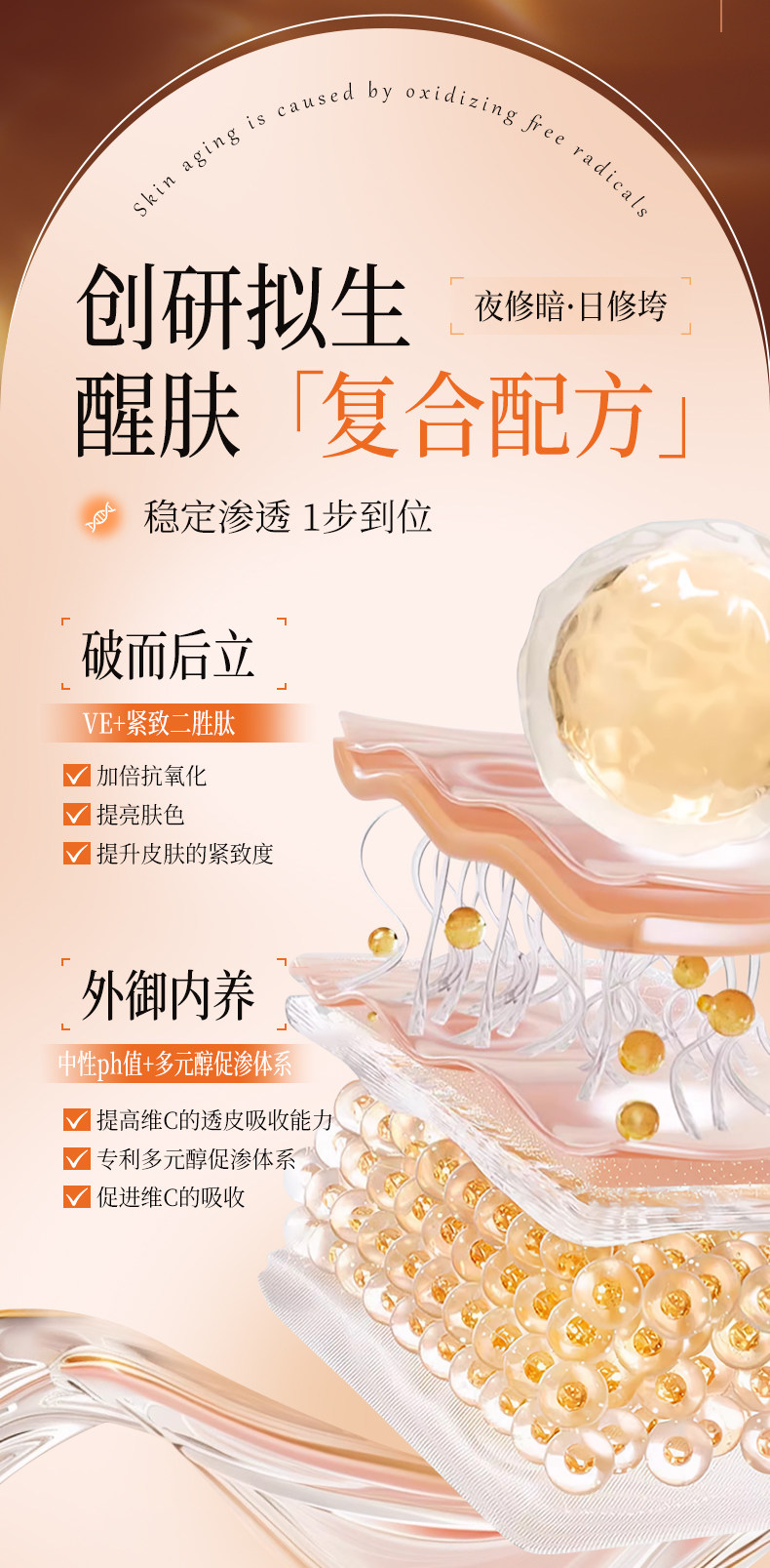 【香港直郵】 法國 巴黎歐萊雅 早C晚A雙抗精華套裝 15ml+15ml 抗氧抗糖 修護抗老 提亮膚色 改善暗沉 日夜分時護理
