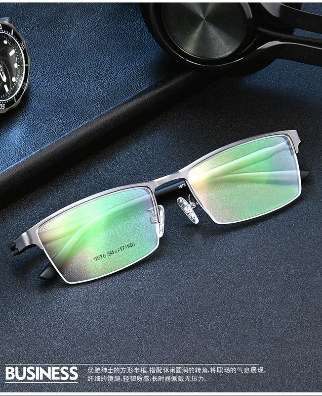 Kính cận thị nam hoàn thành mắt nửa khung thoải mái có thể được trang bị kính cận thị cận thị kính gọng kính nam sinh viên - Kính đeo mắt kính