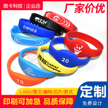Customized RFID wrist fitness swimming sauna IC bracelet watch card ID wristband card locker silicone hand card