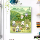 Новый чай, собирающий кроличьи кросс-стежк 2025 Новая высококачественная гостиная маленькие кусочки крыльца для спальни, заживляющая вышивка