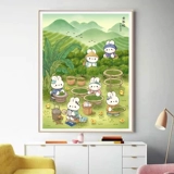 Новый чай, собирающий кроличьи кросс-стежк 2025 Новая высококачественная гостиная маленькие кусочки крыльца для спальни, заживляющая вышивка