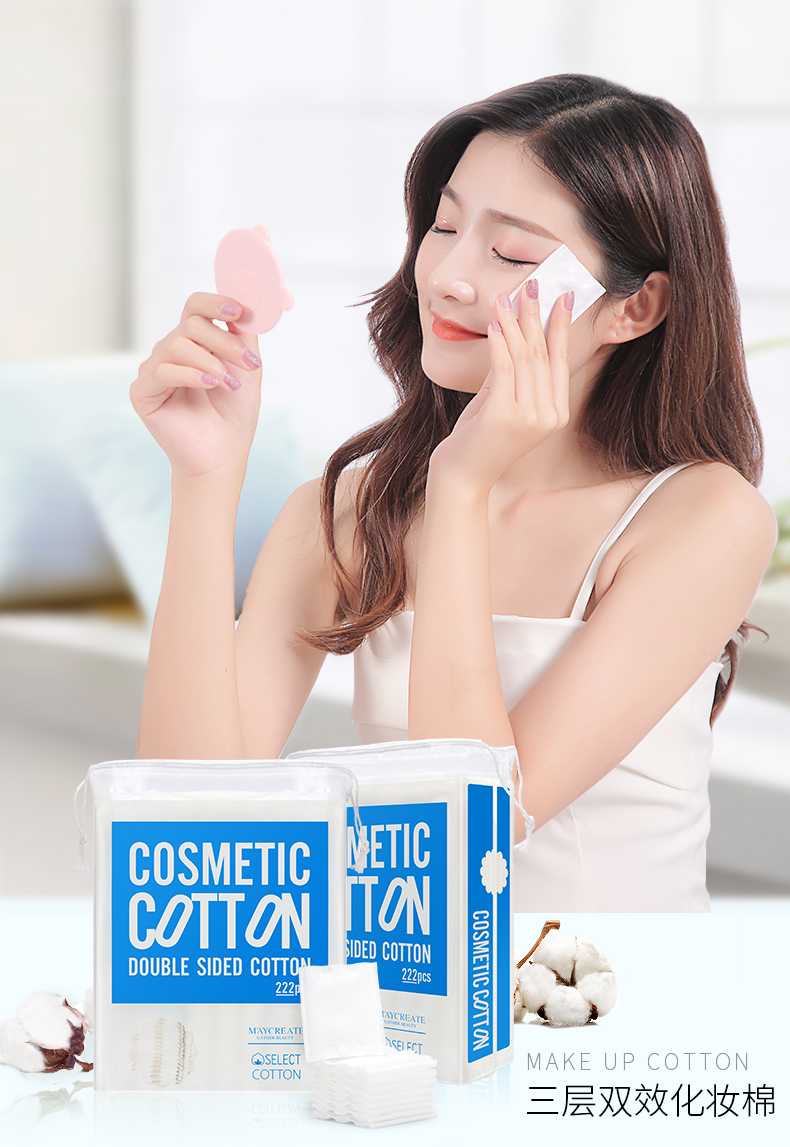 2 gói bông tẩy trang bông cotton cotton tinh khiết hai mặt hai mặt hiệu quả trang điểm hydrating công cụ làm sạch da mặt - Các công cụ làm đẹp khác dao cạo lông mày