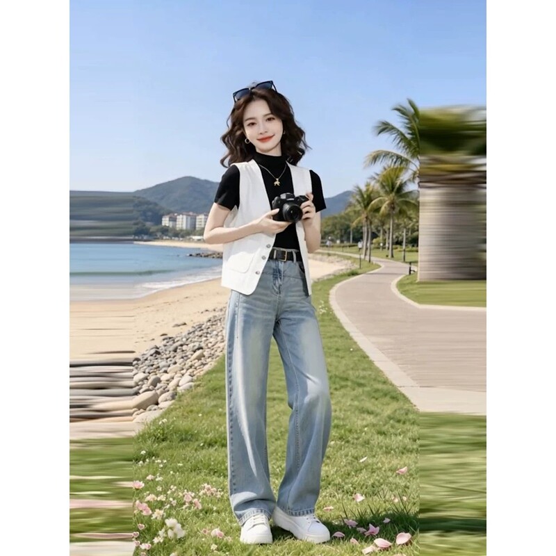 Summer Short Vest Jacket for Women 2026 New Thin Cotton and Linen Sleeveless Cardigan High-End Style Top