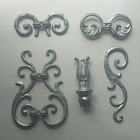 Wrought iron gate fittings stamping iron double-sided wrought iron modeling flower imitation aluminum guardrail accessories wrought iron material wholesale