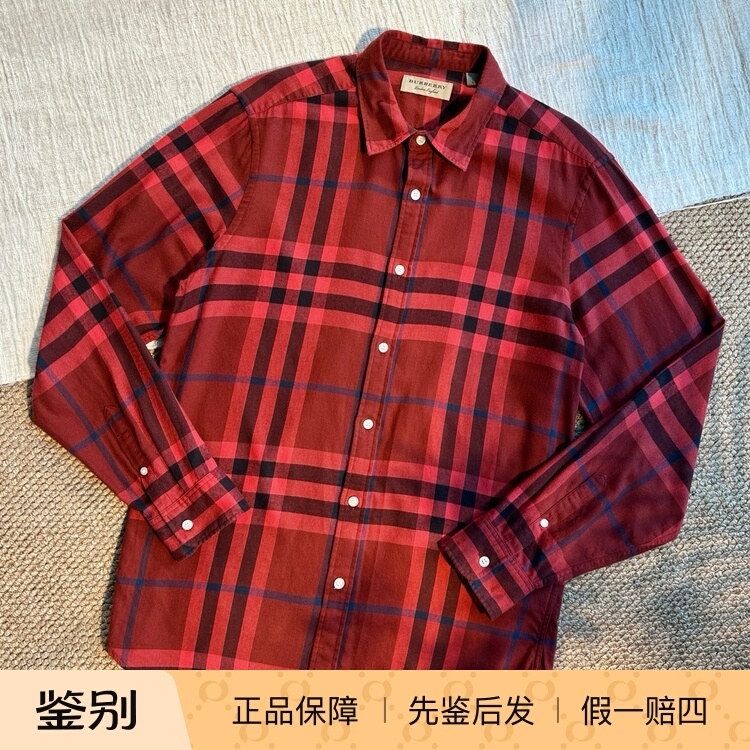 99 New Burberry Bbr Burberry Pure Cotton Classic Plaid Long-Sleeved Shirt for Men 99 New Burberry Bbr Burberry Pure Cotton Classic Plaid Long-Sleeved Shirt for Men