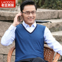 Spring middle-aged and elderly shirt men long sleeve father shirt fake two 40-50 year old middle-aged men loose top