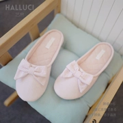 Geisha linen dép nữ mùa hè trong nhà Hàn Quốc phiên bản của nhà dễ thương bow dép các cặp vợ chồng nhà non-slip tháng giày