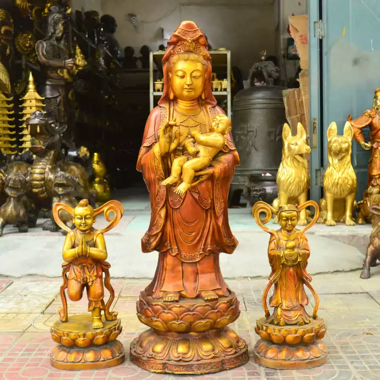 龙树菩萨女娲娘娘狐纯铜像大地之母始母创世神蛇蟒真身佛像摆件