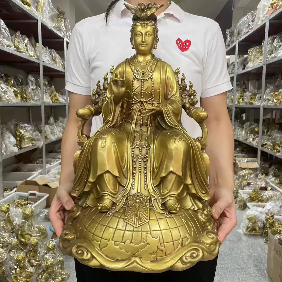 龙树菩萨女娲娘娘狐纯铜像大地之母始母创世神蛇蟒真身佛像摆件