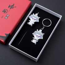 Chinese quintessence Q version of characters Peking Opera Facebook bookmark set metal creative cute Chinese style bookmarks custom lettering logo