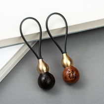 Exquisite mahogany gift box keychain creative Chinese style men and women pendants ornaments practical business small gifts custom lettering name printing logo