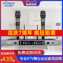  Modern H-800 wireless microphone one for two KTV dedicated home singing wedding stage conference gooseneck lavalier microphone one for four professional karaoke wireless true diversity microphone U segment