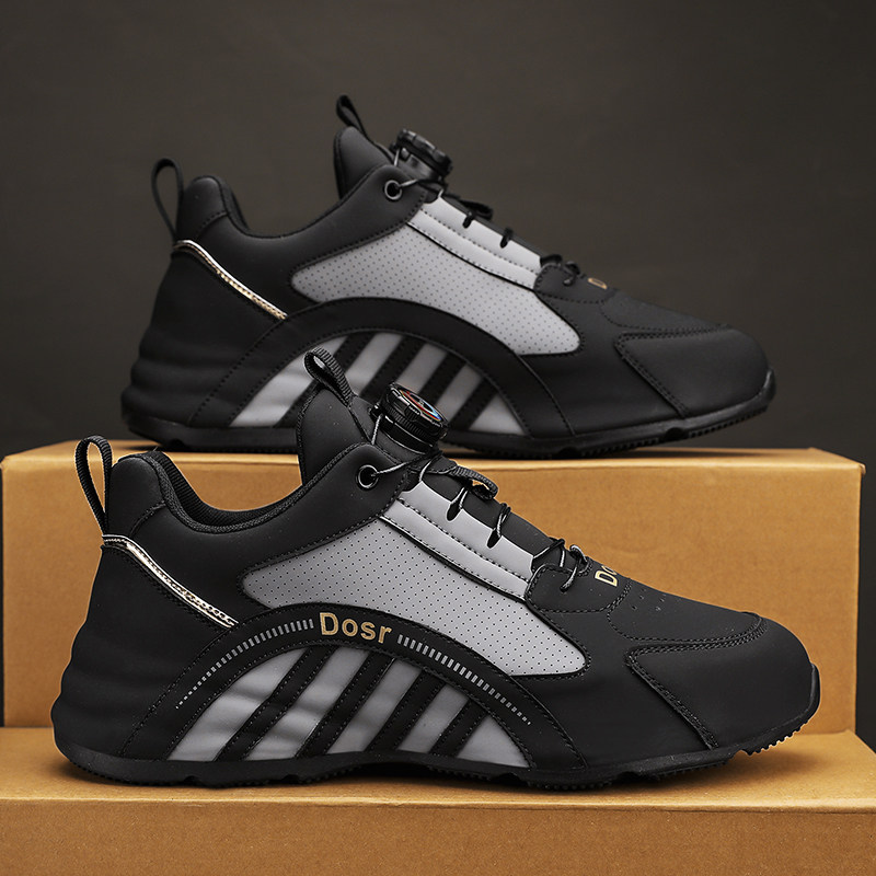 Rotating Button Men's Shoes 2026 New Winter Casual Soft-Soled Running Sports Men's Versatile Height-Increasing Dad Sneakers