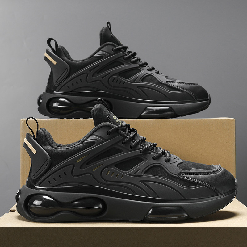 Black Warrior Men's Shoes 2026 New Winter Versatile Casual Breathable Shock-Absorbing Youth Running Sports Dad Sneakers