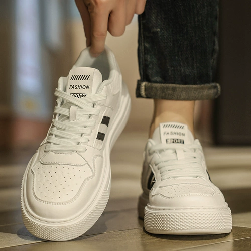 Летняя обувь, мужские дышащие универсальные спортивные кроссовки для отдыха, из натуральной кожи