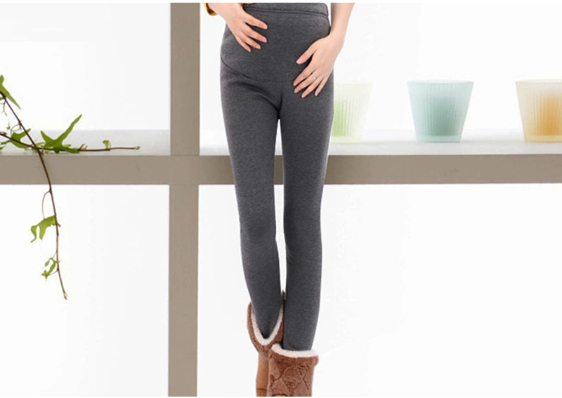 Quần bà bầu mùa thu đông Quần legging cho bà bầu cộng với quần nhung dày nâng bụng quần bà bầu mặc quần dài mùa thu