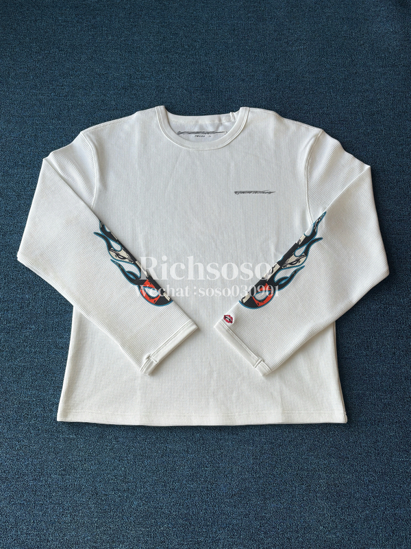 [Strongest Collection] Soso's Own Matty Boy Collaboration Waffle Graffiti Print Loose Long-Sleeve T-Shirt